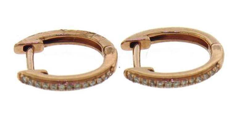 Beautiful Diamond Hoop Yellow Gold Earrings