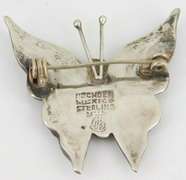 Vintage Mexico Sterling Silver Abalone Butterfly Pin