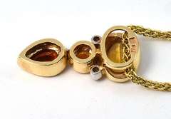 Charming Citrine, Garnet, & Diamond 14K Necklace