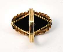Antique Onyx and Diamond Ring in 14K Yellow Gold