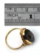 Antique Onyx and Diamond Ring in 14K Yellow Gold