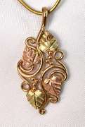 Dainty Gape Pendant in 10K Yellow and Rose Gold
