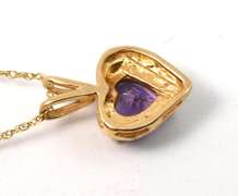 Pretty Amethyst Heart Pendant Necklace in 10K
