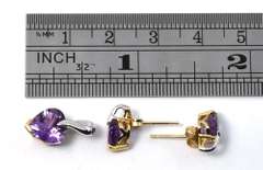 Suave Heart Amethyst 10K Earring & Pendant Set