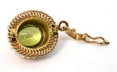 Striking Peridot and Pearl Pendant in 18K YG