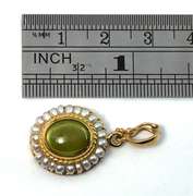 Striking Peridot and Pearl Pendant in 18K YG