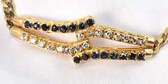 Ritzy Sapphire &  Diamond Bracelet in 14K YG