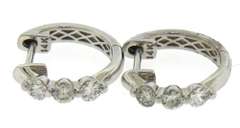 Pretty .47ctw 3 Stone Diamond Huggies