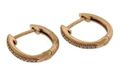 Beautiful Diamond Hoop Yellow Gold Earrings