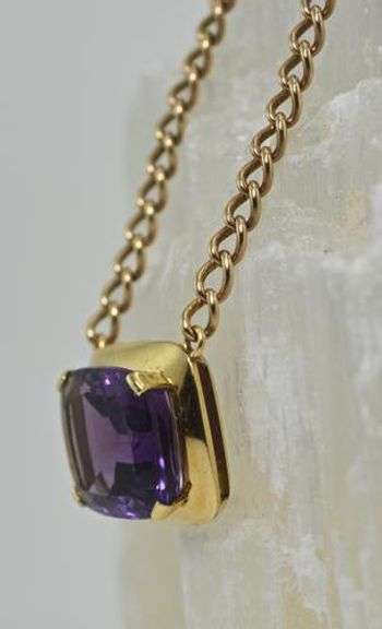Bold 14K Amethyst Necklace