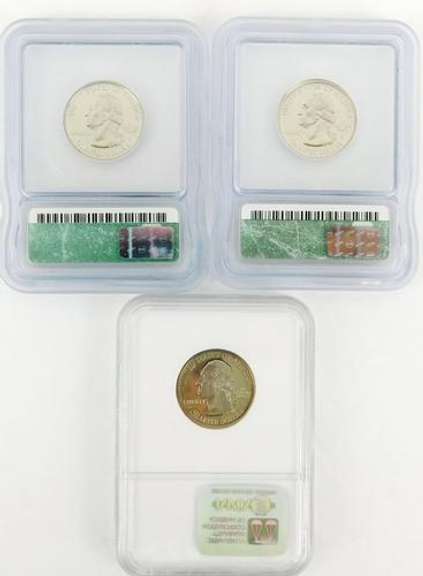 3 Graded U.S. State Quarters