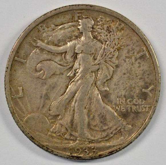 Choice original XF 1933-S Walking Liberty Half Dollar