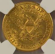 Choice BU 1907 US $5 Liberty Gold Piece. NGC MS63