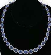 Incredible Tanzanite & White Sapphire Necklace in Plated Sterling