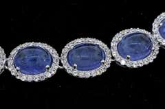 Incredible Tanzanite & White Sapphire Necklace in Plated Sterling