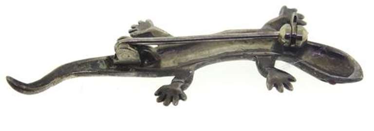 Sterling Silver Marcasite Lizard Brooch