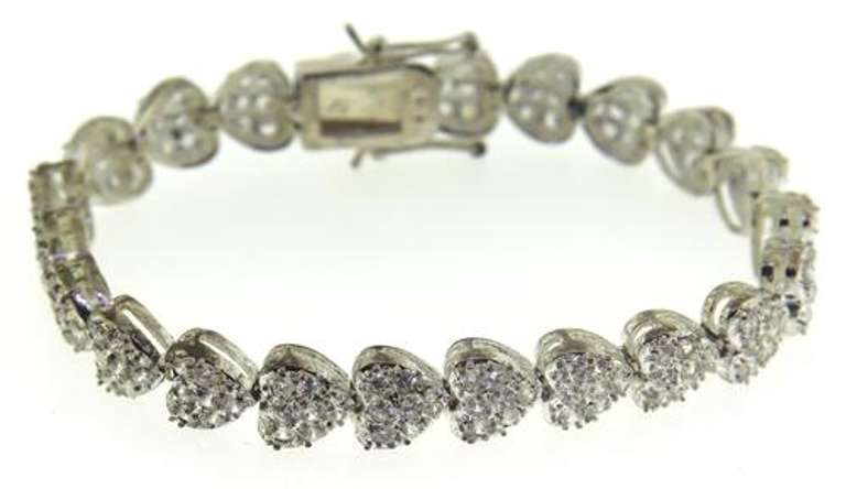 Sterling Silver Heart Shaped Bracelet