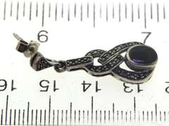 Sterling Silver Black Onyx and Marcasite Earrings