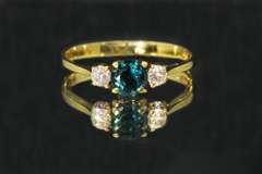Royal Natural Sapphire & Diamond Ring in 14k