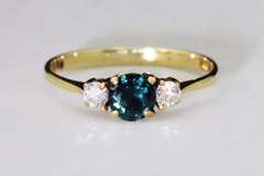 Royal Natural Sapphire & Diamond Ring in 14k