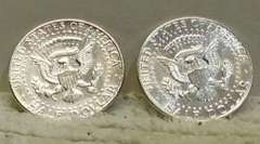 2 ea 1964 Kennedy Halves, Silver, Choice to Gem Unc.,