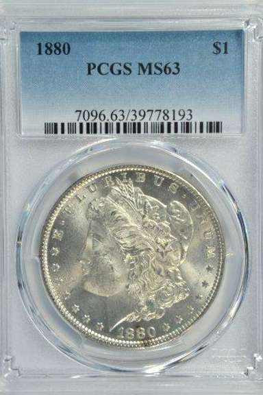 Great Choice BU 1880-P Morgan Silver Dollar. PCGS MS63