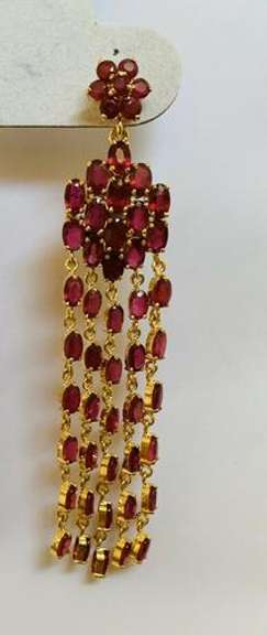 Beautiful 14kt Gold & Ruby Earrings, 30+ Carats!