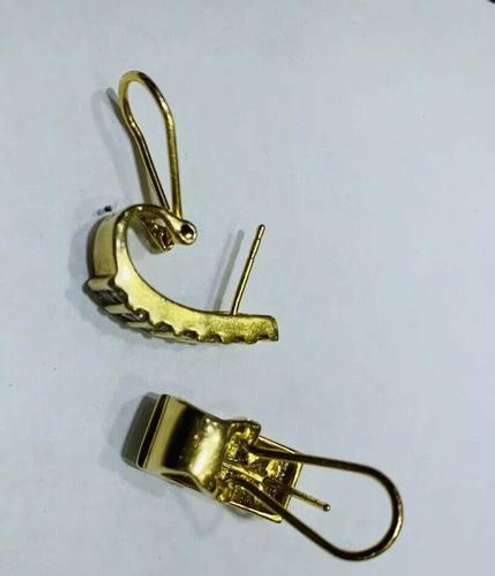 Solid Yellow Gold Diamond Earrings