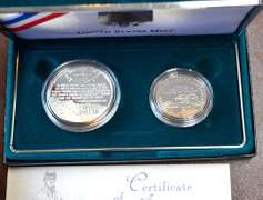 1995 Civil War 2Coin Proof Commem Set OGP