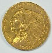 Very pretty 1908 US $2.50 Indian Gold Piece
