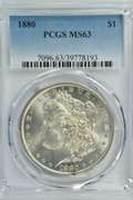 Great Choice BU 1880-P Morgan Silver Dollar. PCGS MS63