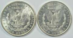 Gem BU 1885-O & 1890-P Morgan Silver Dollars