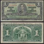 $1 1937 Bank of Canada King George VI Wide Panel