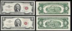 Set of $2 1953-A and 1963 Legal Tenders