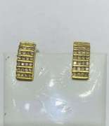 Solid Yellow Gold Diamond Earrings