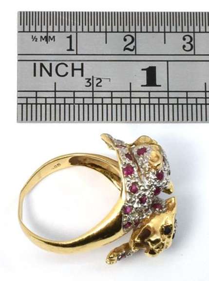 Playful Leopard Bypass Ring