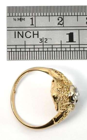 Vintage Style Filigree YG Diamond Ring