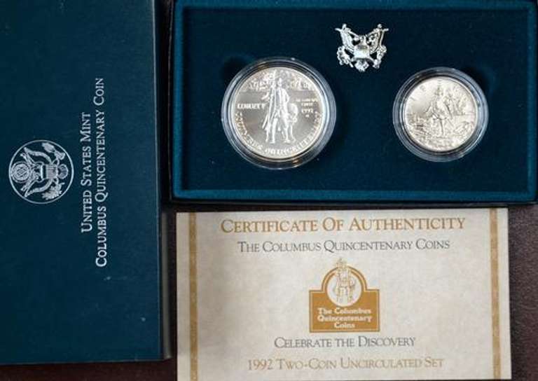 1992 Columbus BU 2 Coin Commems, OGP