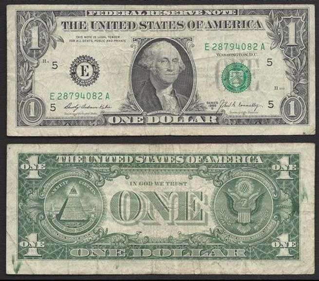 $1 1969-B Multiple Ink Smears