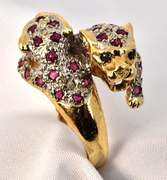 Playful Leopard Bypass Ring