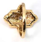 Vintage Style Filigree YG Diamond Ring