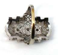 Vintage Filigree 18k WG Diamond Ring