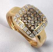 Unique Champagne Diamond Cluster