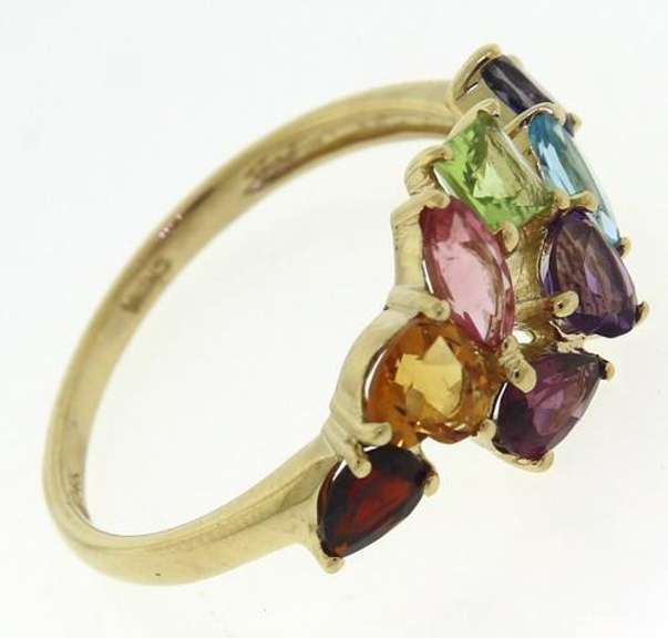 Gorgeous Multi Color Mixed Cut Gemstone Ring