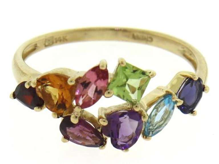 Gorgeous Multi Color Mixed Cut Gemstone Ring