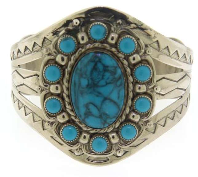 Vintage Sterling Silver Turquoise Cuff Bangle