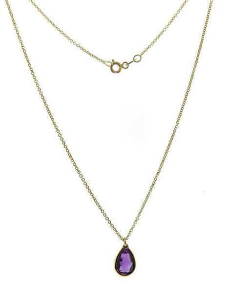 Gorgeous 18kt Pear Amethyst Set Necklace