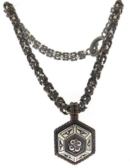 Ornate - Statement Piece - Stephen Dweck Copper & Silver Flower Necklace