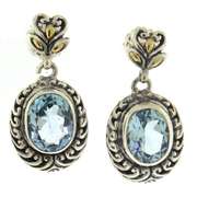 Sterling Silver Blue Topaz Dangle Earrings