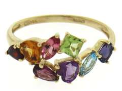 Gorgeous Multi Color Mixed Cut Gemstone Ring